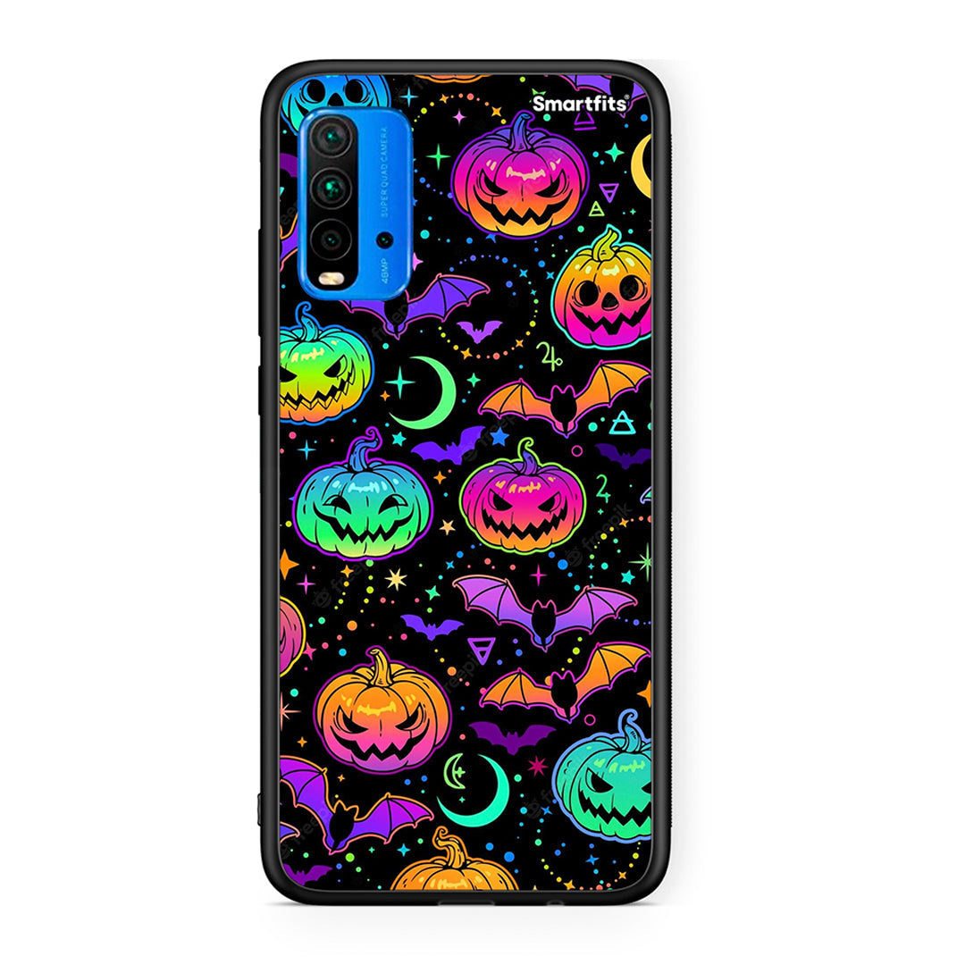 Xiaomi Poco M3 Neon Halloween θήκη από τη Smartfits με σχέδιο στο πίσω μέρος και μαύρο περίβλημα | Smartphone case with colorful back and black bezels by Smartfits