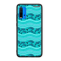 Thumbnail for Xiaomi Poco M3 Swimming Dolphins θήκη από τη Smartfits με σχέδιο στο πίσω μέρος και μαύρο περίβλημα | Smartphone case with colorful back and black bezels by Smartfits