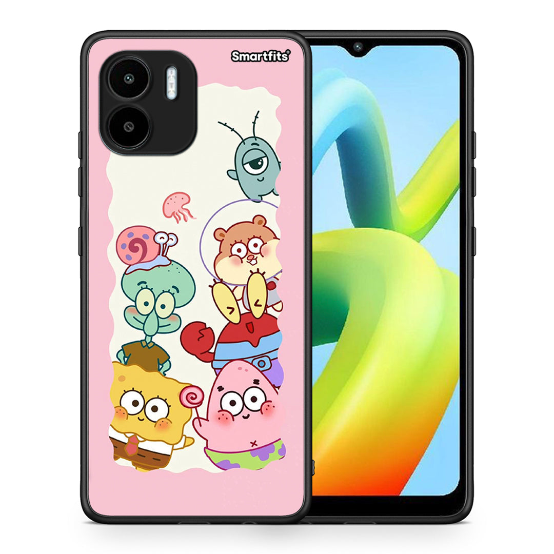 Θήκη Xiaomi Redmi A1 / A2 Cute Companion από τη Smartfits με σχέδιο στο πίσω μέρος και μαύρο περίβλημα | Xiaomi Redmi A1 / A2 Cute Companion Case with Colorful Back and Black Bezels