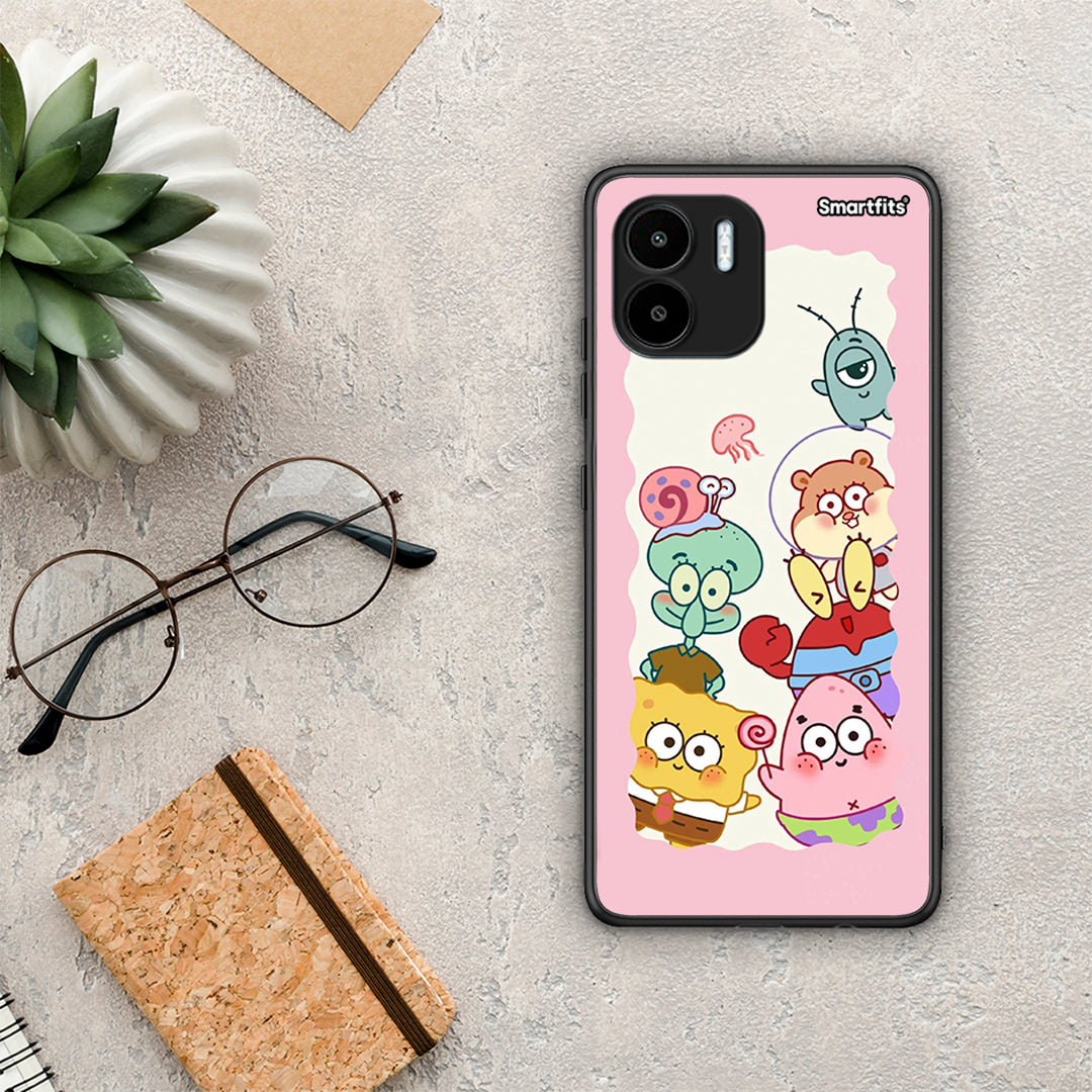 Θήκη Xiaomi Redmi A1 / A2 Cute Companion από τη Smartfits με σχέδιο στο πίσω μέρος και μαύρο περίβλημα | Xiaomi Redmi A1 / A2 Cute Companion Case with Colorful Back and Black Bezels