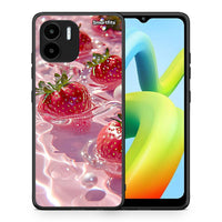 Thumbnail for Θήκη Xiaomi Redmi A1 / A2 Juicy Strawberries από τη Smartfits με σχέδιο στο πίσω μέρος και μαύρο περίβλημα | Xiaomi Redmi A1 / A2 Juicy Strawberries Case with Colorful Back and Black Bezels