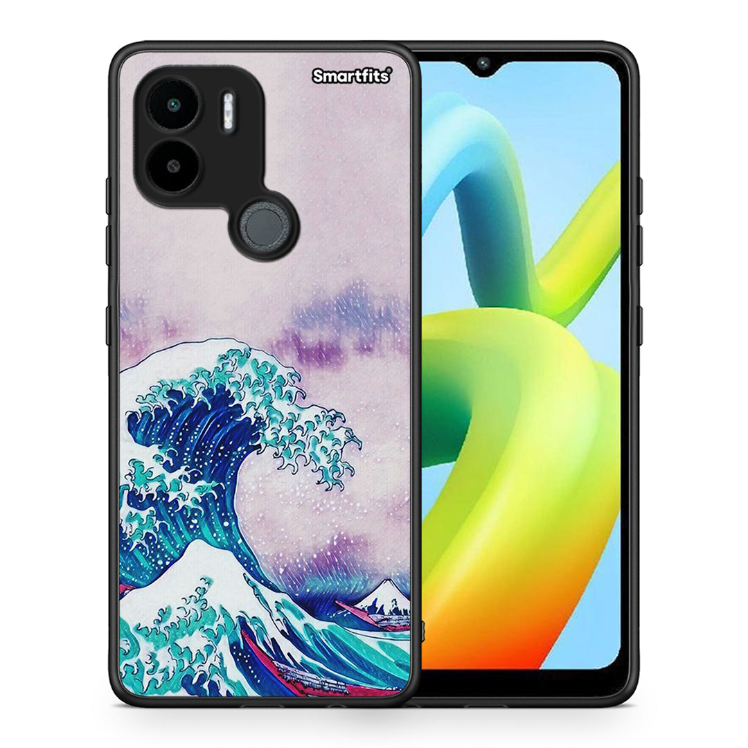 Θήκη Xiaomi Redmi A1+ / A2+ Blue Waves από τη Smartfits με σχέδιο στο πίσω μέρος και μαύρο περίβλημα | Xiaomi Redmi A1+ / A2+ Blue Waves Case with Colorful Back and Black Bezels