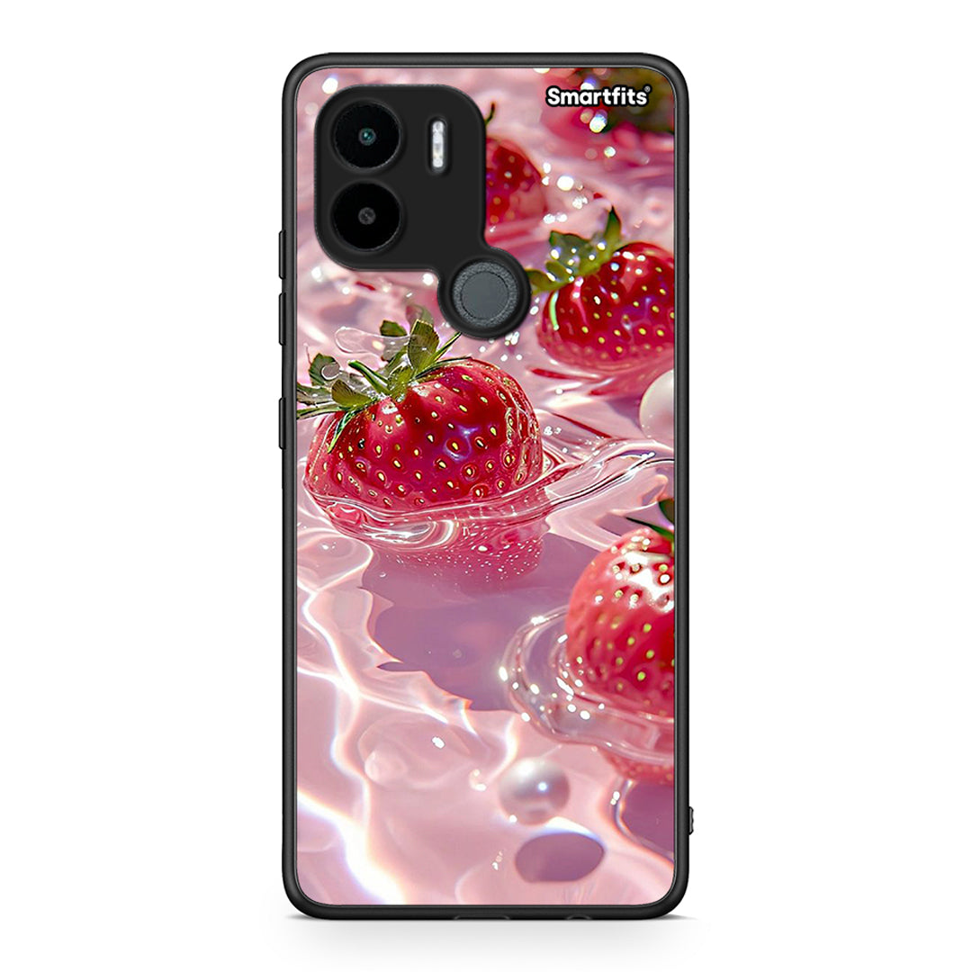 Θήκη Xiaomi Redmi A1+ / A2+ Juicy Strawberries από τη Smartfits με σχέδιο στο πίσω μέρος και μαύρο περίβλημα | Xiaomi Redmi A1+ / A2+ Juicy Strawberries Case with Colorful Back and Black Bezels