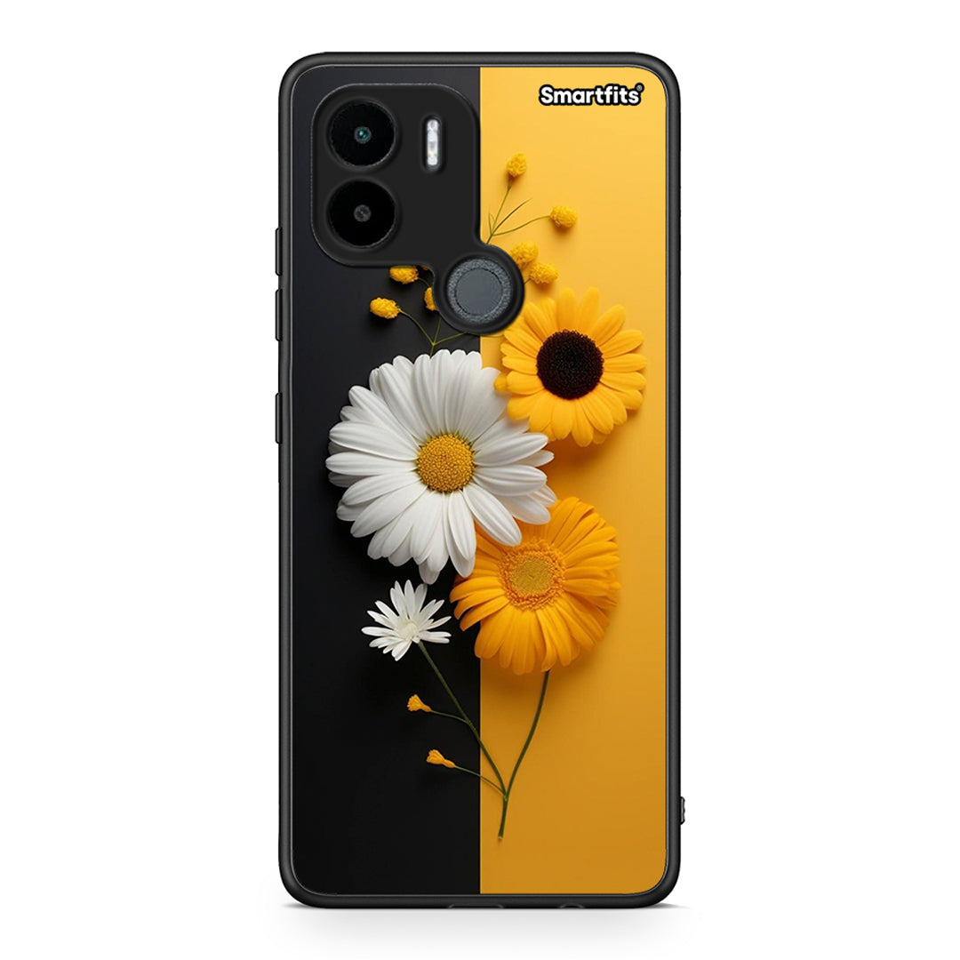 Θήκη Xiaomi Redmi A1+ / A2+ Yellow Daisies από τη Smartfits με σχέδιο στο πίσω μέρος και μαύρο περίβλημα | Xiaomi Redmi A1+ / A2+ Yellow Daisies Case with Colorful Back and Black Bezels