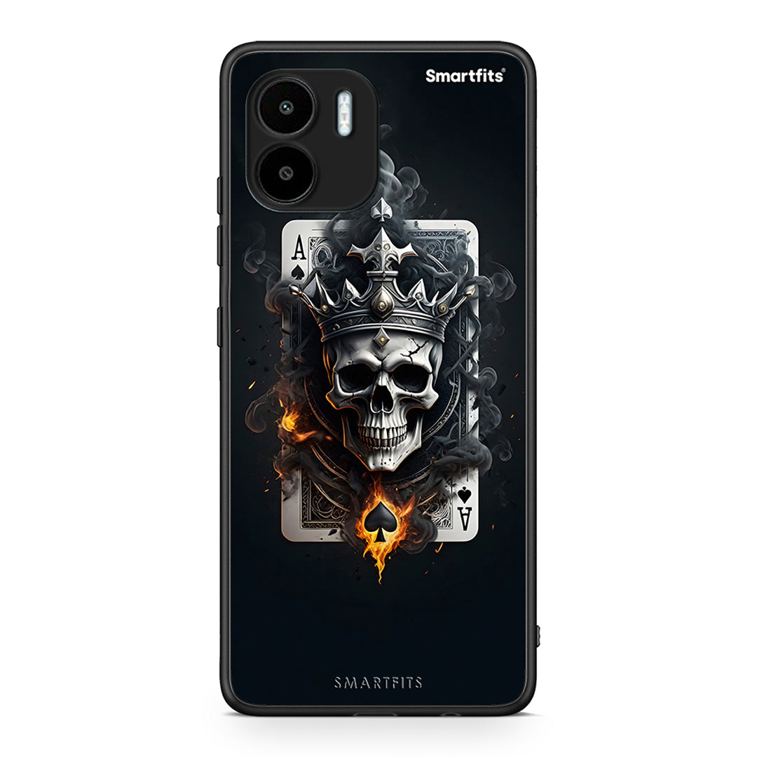 Θήκη Xiaomi Redmi A1 / A2 Skull King Ace από τη Smartfits με σχέδιο στο πίσω μέρος και μαύρο περίβλημα | Xiaomi Redmi A1 / A2 Skull King Ace Case with Colorful Back and Black Bezels