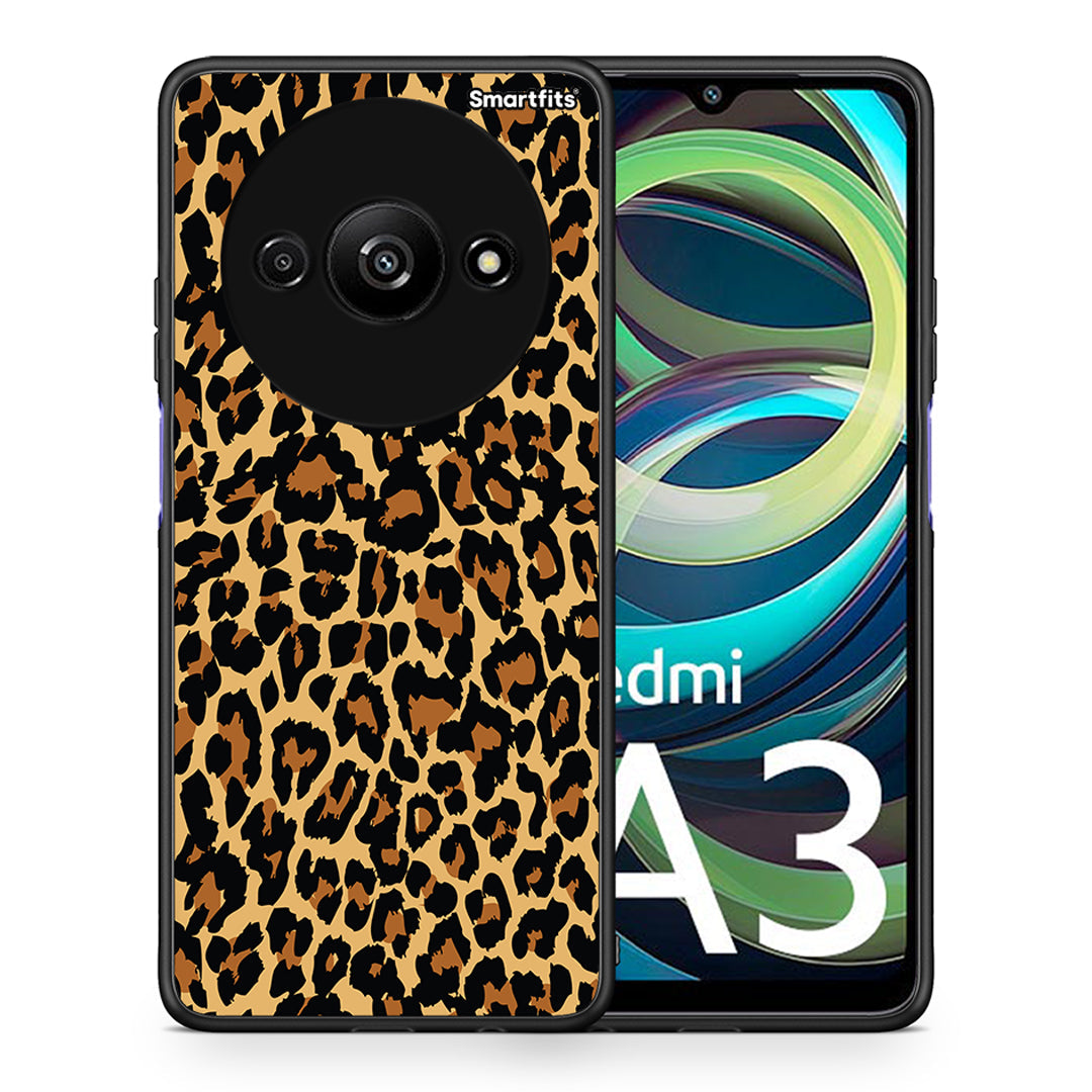 Θήκη Xiaomi Redmi A3 Leopard Animal από τη Smartfits με σχέδιο στο πίσω μέρος και μαύρο περίβλημα | Xiaomi Redmi A3 Leopard Animal case with colorful back and black bezels
