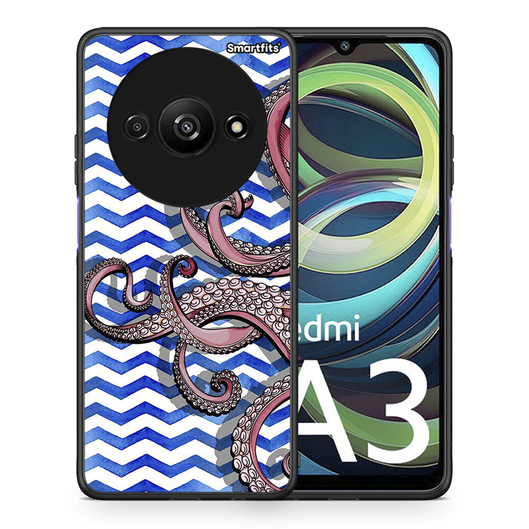 Θήκη Xiaomi Redmi A3 Chevron Devilfish από τη Smartfits με σχέδιο στο πίσω μέρος και μαύρο περίβλημα | Xiaomi Redmi A3 Chevron Devilfish case with colorful back and black bezels