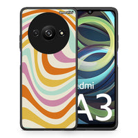 Thumbnail for Θήκη Xiaomi Redmi A3 Colourful Waves από τη Smartfits με σχέδιο στο πίσω μέρος και μαύρο περίβλημα | Xiaomi Redmi A3 Colourful Waves case with colorful back and black bezels