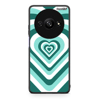 Thumbnail for Xiaomi Redmi A3 Green Hearts θήκη από τη Smartfits με σχέδιο στο πίσω μέρος και μαύρο περίβλημα | Smartphone case with colorful back and black bezels by Smartfits