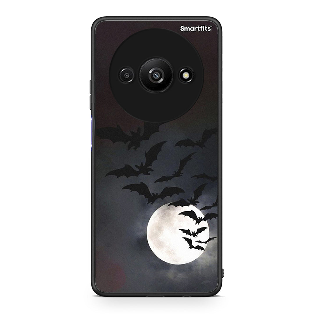 Xiaomi Redmi A3 Halloween Bat Night Θήκη από τη Smartfits με σχέδιο στο πίσω μέρος και μαύρο περίβλημα | Smartphone case with colorful back and black bezels by Smartfits