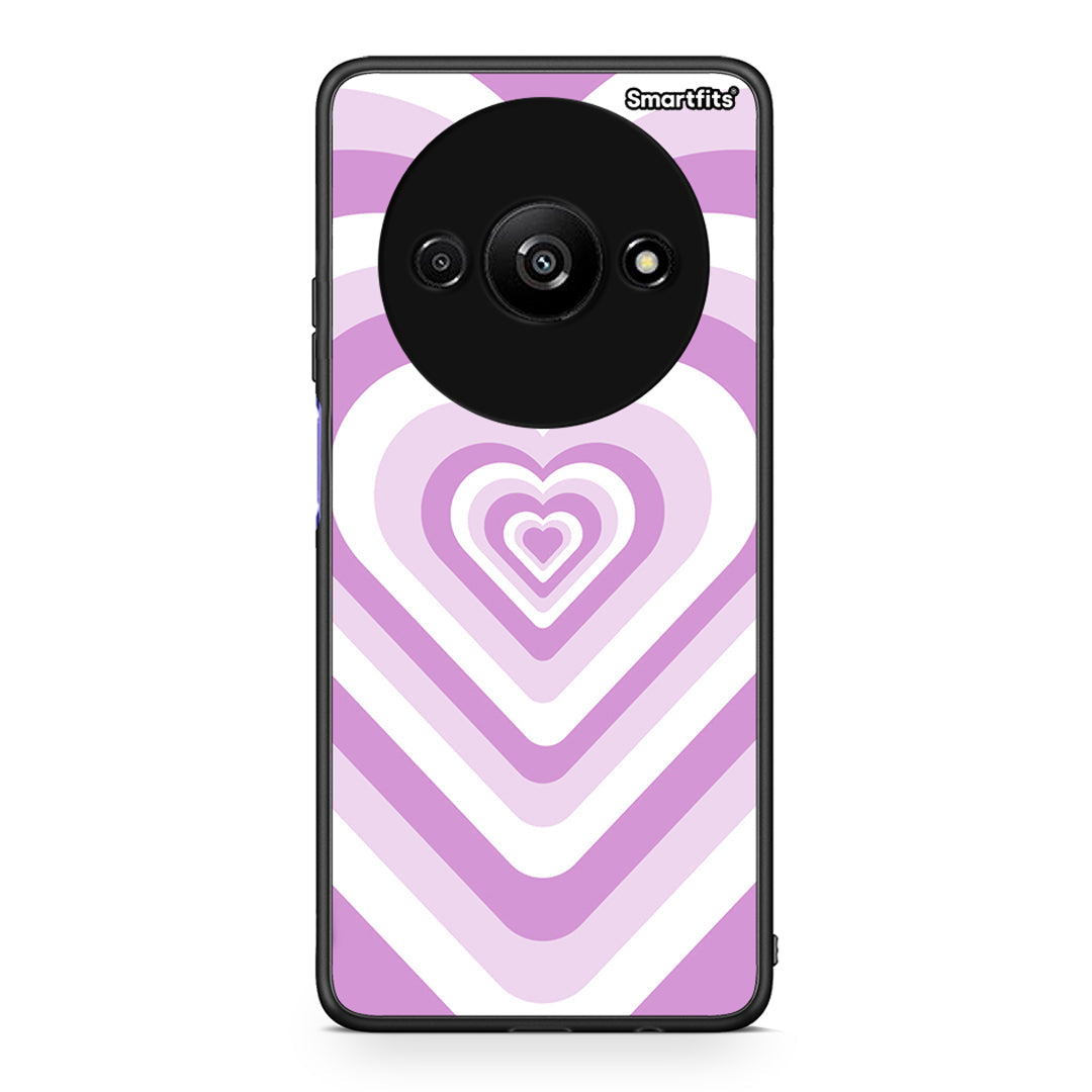 Xiaomi Redmi A3 Lilac Hearts θήκη από τη Smartfits με σχέδιο στο πίσω μέρος και μαύρο περίβλημα | Smartphone case with colorful back and black bezels by Smartfits