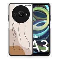 Thumbnail for Θήκη Xiaomi Redmi A3 LineArt Woman από τη Smartfits με σχέδιο στο πίσω μέρος και μαύρο περίβλημα | Xiaomi Redmi A3 LineArt Woman case with colorful back and black bezels