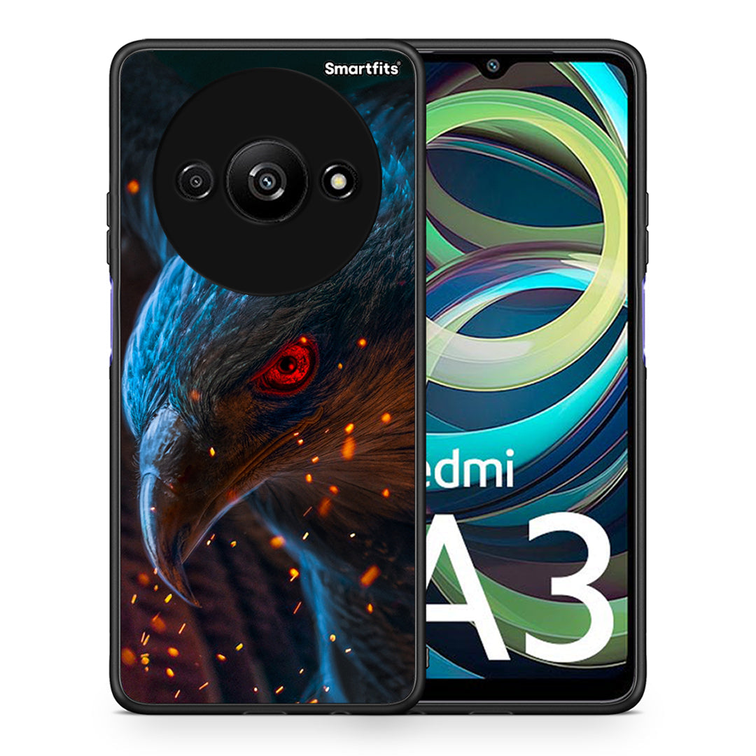 Θήκη Xiaomi Redmi A3 Eagle PopArt από τη Smartfits με σχέδιο στο πίσω μέρος και μαύρο περίβλημα | Xiaomi Redmi A3 Eagle PopArt case with colorful back and black bezels