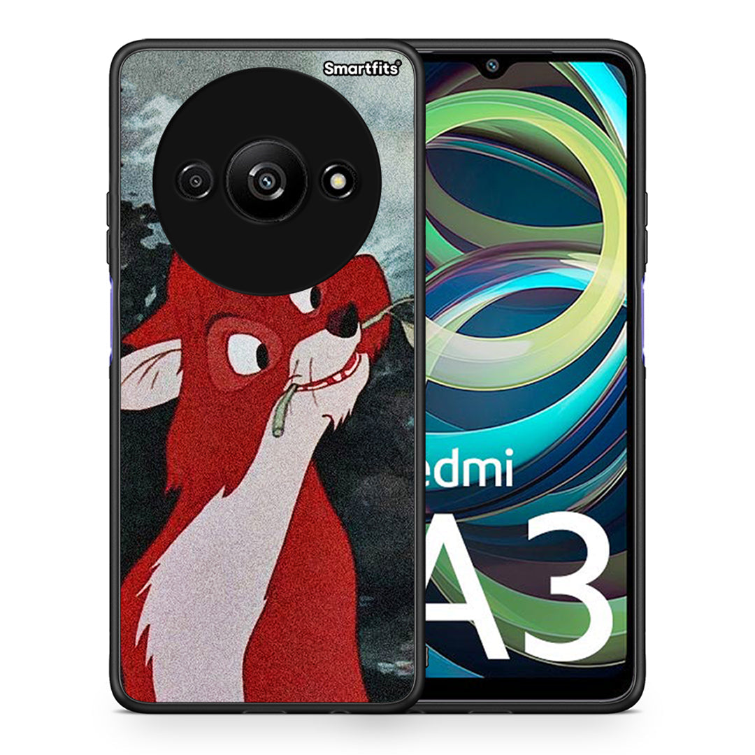 Θήκη Xiaomi Redmi A3 Tod And Vixey Love 1 από τη Smartfits με σχέδιο στο πίσω μέρος και μαύρο περίβλημα | Xiaomi Redmi A3 Tod And Vixey Love 1 case with colorful back and black bezels