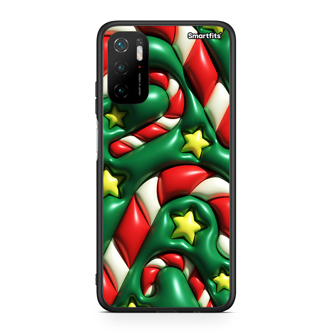 Xiaomi Redmi Note 10 5G/Poco M3 Pro Christmas Bubbles θήκη από τη Smartfits με σχέδιο στο πίσω μέρος και μαύρο περίβλημα | Smartphone case with colorful back and black bezels by Smartfits