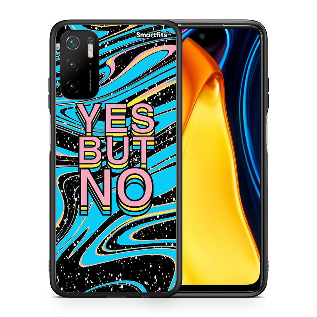 Θήκη Xiaomi Redmi Note 10 5G/Poco M3 Pro Yes But No από τη Smartfits με σχέδιο στο πίσω μέρος και μαύρο περίβλημα | Xiaomi Redmi Note 10 5G/Poco M3 Pro Yes But No case with colorful back and black bezels