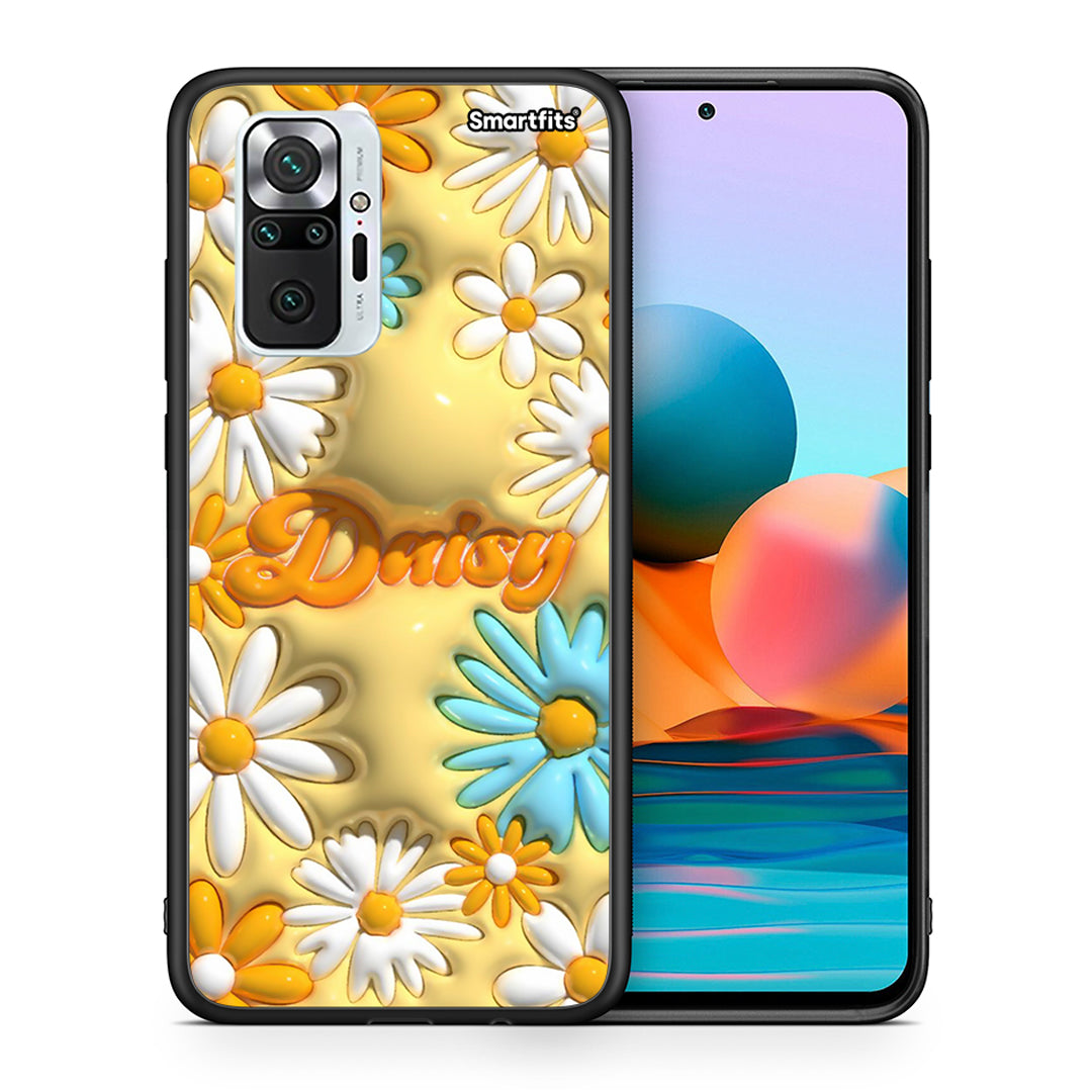 Θήκη Xiaomi Redmi Note 10 Pro Bubble Daisies από τη Smartfits με σχέδιο στο πίσω μέρος και μαύρο περίβλημα | Xiaomi Redmi Note 10 Pro Bubble Daisies case with colorful back and black bezels