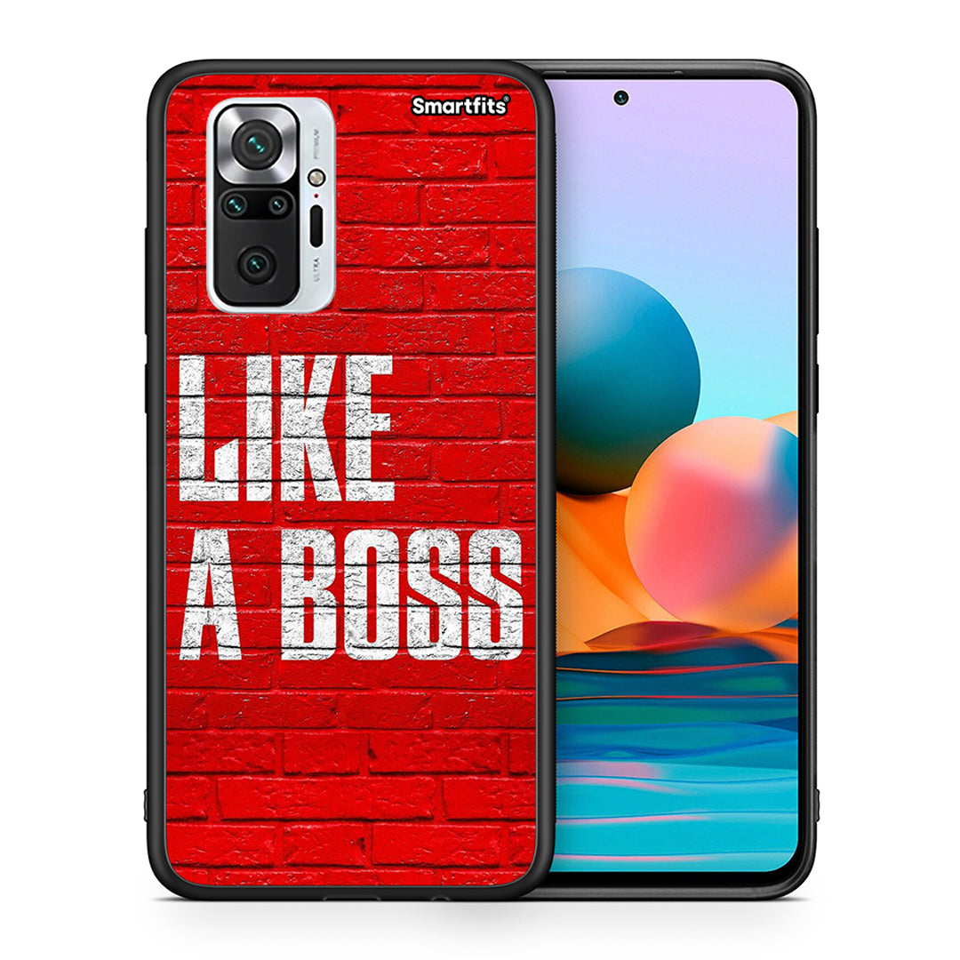 Θήκη Xiaomi Redmi Note 10 Pro Like A Boss από τη Smartfits με σχέδιο στο πίσω μέρος και μαύρο περίβλημα | Xiaomi Redmi Note 10 Pro Like A Boss case with colorful back and black bezels