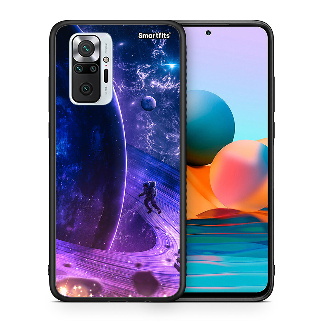 Θήκη Xiaomi Redmi Note 10 Pro Lost Astronaut από τη Smartfits με σχέδιο στο πίσω μέρος και μαύρο περίβλημα | Xiaomi Redmi Note 10 Pro Lost Astronaut case with colorful back and black bezels