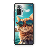 Thumbnail for Xiaomi Redmi Note 10 Pro Summer Cat θήκη από τη Smartfits με σχέδιο στο πίσω μέρος και μαύρο περίβλημα | Smartphone case with colorful back and black bezels by Smartfits