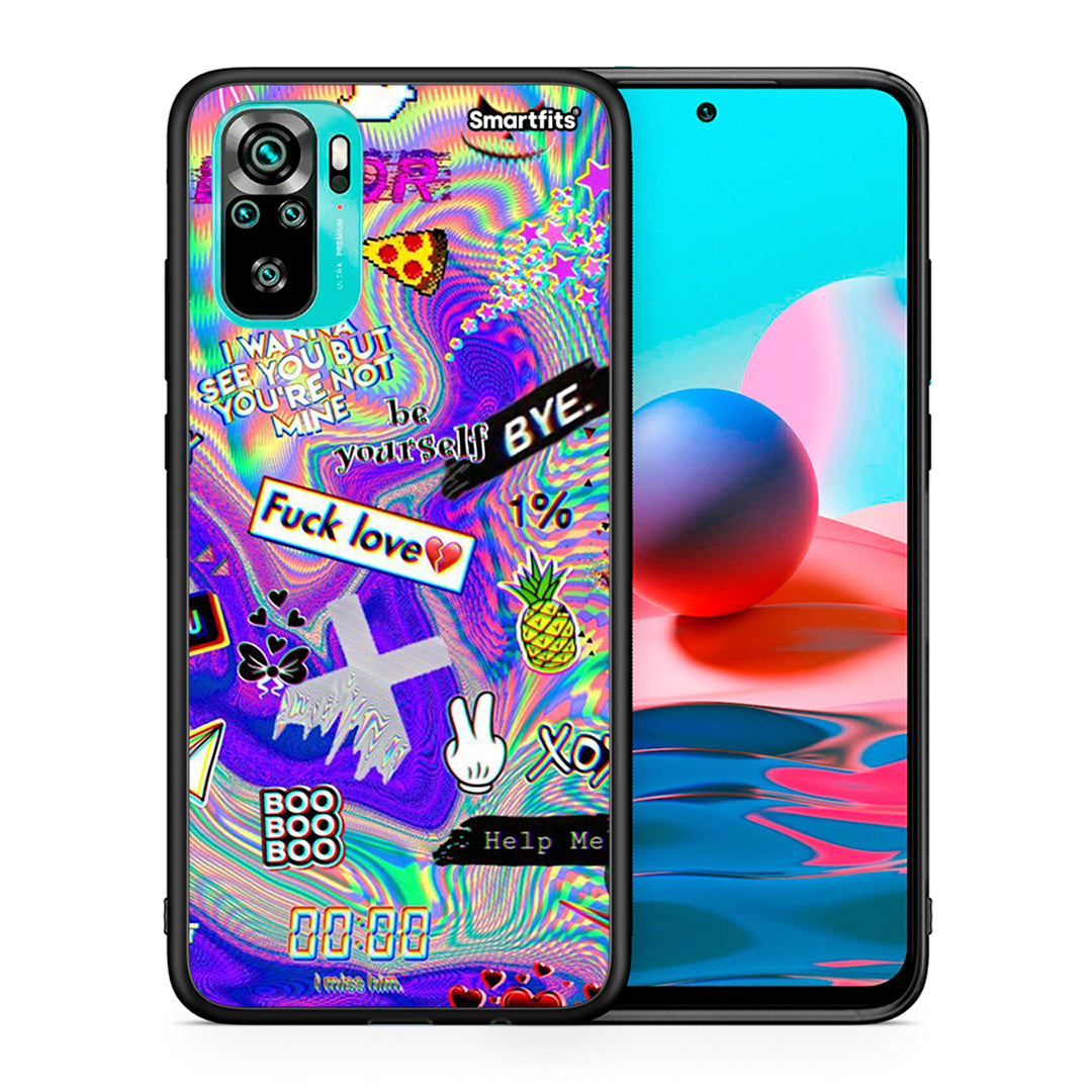 Θήκη Xiaomi Redmi Note 10 Game Over από τη Smartfits με σχέδιο στο πίσω μέρος και μαύρο περίβλημα | Xiaomi Redmi Note 10 Game Over case with colorful back and black bezels