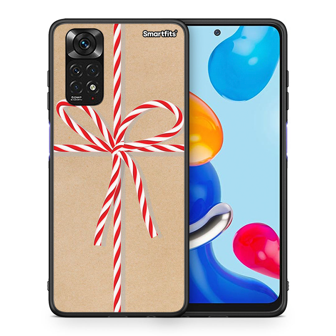 Θήκη Xiaomi Redmi 10/Redmi Note 11 4G Christmas Gift από τη Smartfits με σχέδιο στο πίσω μέρος και μαύρο περίβλημα | Xiaomi Redmi 10/Redmi Note 11 4G Christmas Gift case with colorful back and black bezels