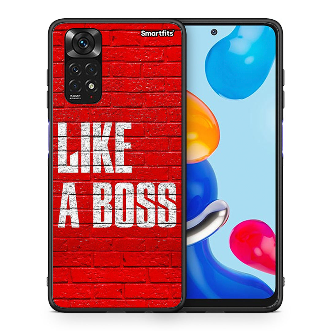 Θήκη Xiaomi Redmi Note 11 Like A Boss από τη Smartfits με σχέδιο στο πίσω μέρος και μαύρο περίβλημα | Xiaomi Redmi Note 11 Like A Boss case with colorful back and black bezels