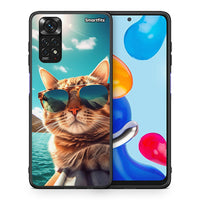 Thumbnail for Θήκη Xiaomi Redmi 10/Redmi Note 11 4G Summer Cat από τη Smartfits με σχέδιο στο πίσω μέρος και μαύρο περίβλημα | Xiaomi Redmi 10/Redmi Note 11 4G Summer Cat case with colorful back and black bezels