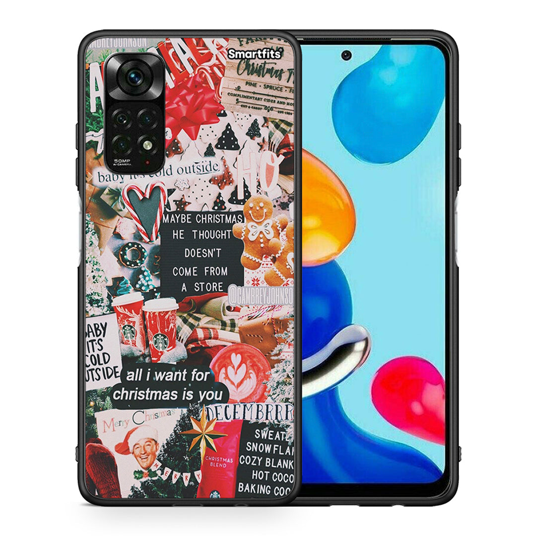 Θήκη Xiaomi Redmi Note 11 Pro 5G Christmas Happiness από τη Smartfits με σχέδιο στο πίσω μέρος και μαύρο περίβλημα | Xiaomi Redmi Note 11 Pro 5G Christmas Happiness case with colorful back and black bezels