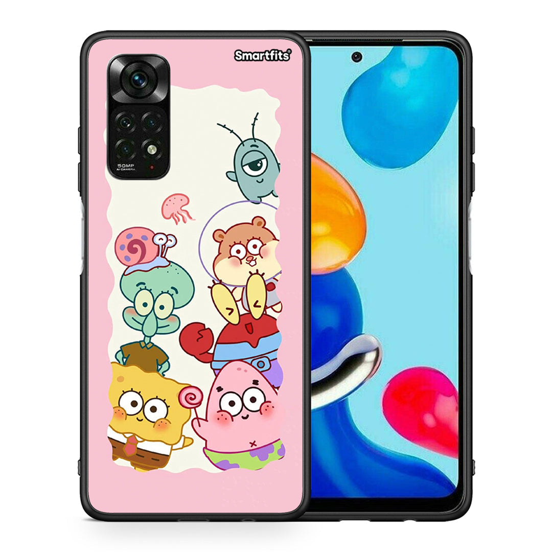 Θήκη Xiaomi Redmi Note 11 Pro 5G Cute Companion από τη Smartfits με σχέδιο στο πίσω μέρος και μαύρο περίβλημα | Xiaomi Redmi Note 11 Pro 5G Cute Companion case with colorful back and black bezels