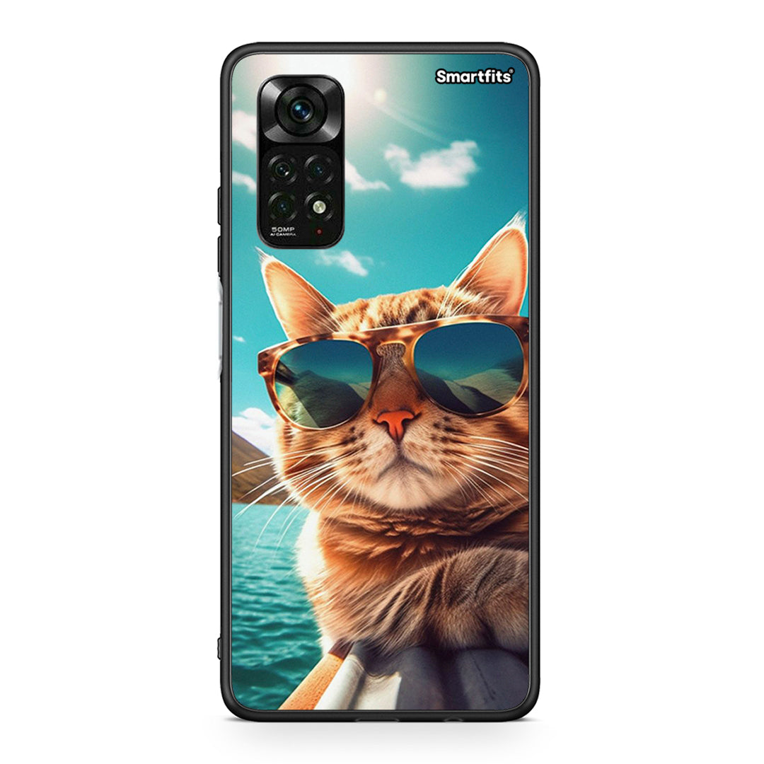 Xiaomi Redmi Note 11 Pro 5G Summer Cat θήκη από τη Smartfits με σχέδιο στο πίσω μέρος και μαύρο περίβλημα | Smartphone case with colorful back and black bezels by Smartfits