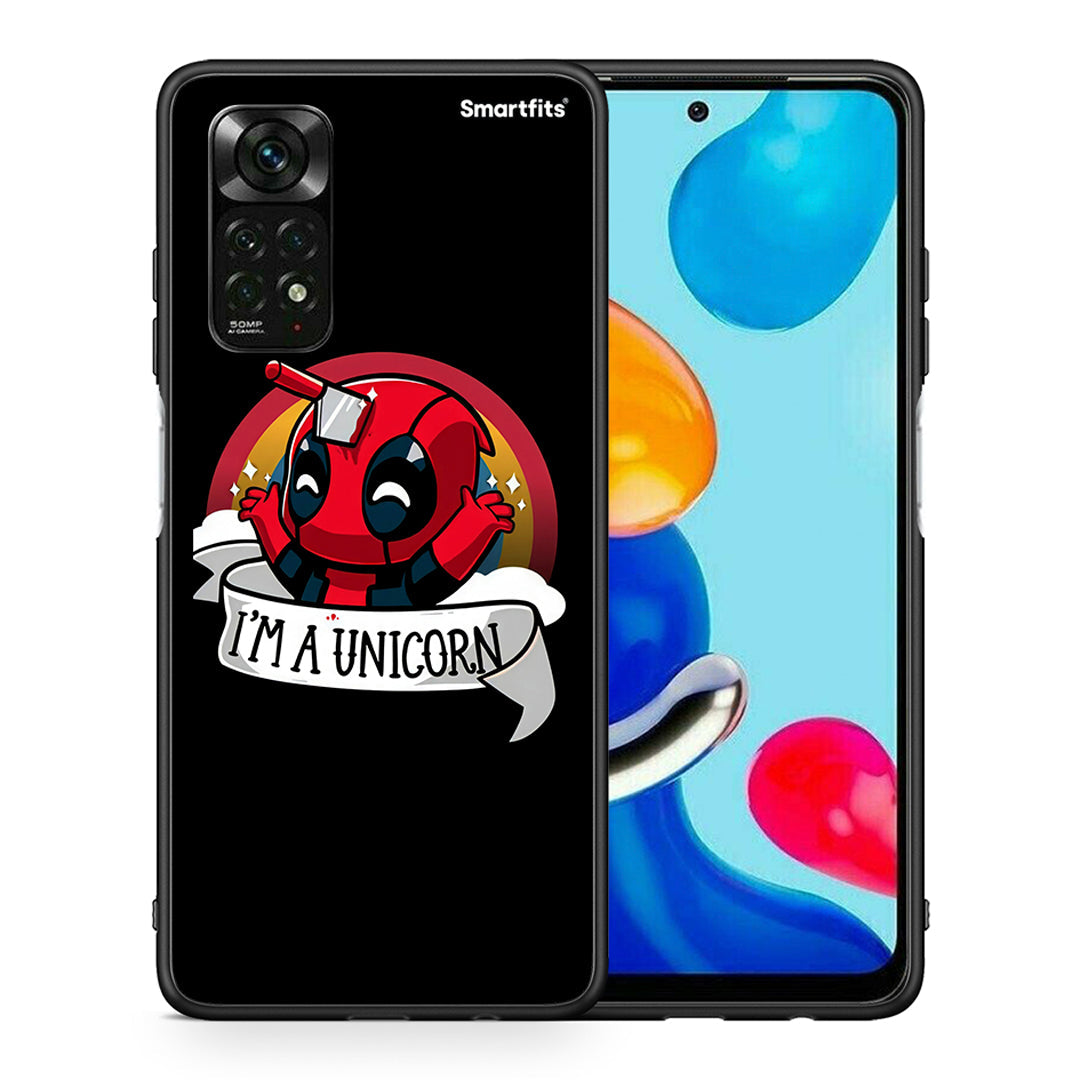 Θήκη Xiaomi Redmi Note 11 Pro 5G Unicorn Deadpool από τη Smartfits με σχέδιο στο πίσω μέρος και μαύρο περίβλημα | Xiaomi Redmi Note 11 Pro 5G Unicorn Deadpool case with colorful back and black bezels