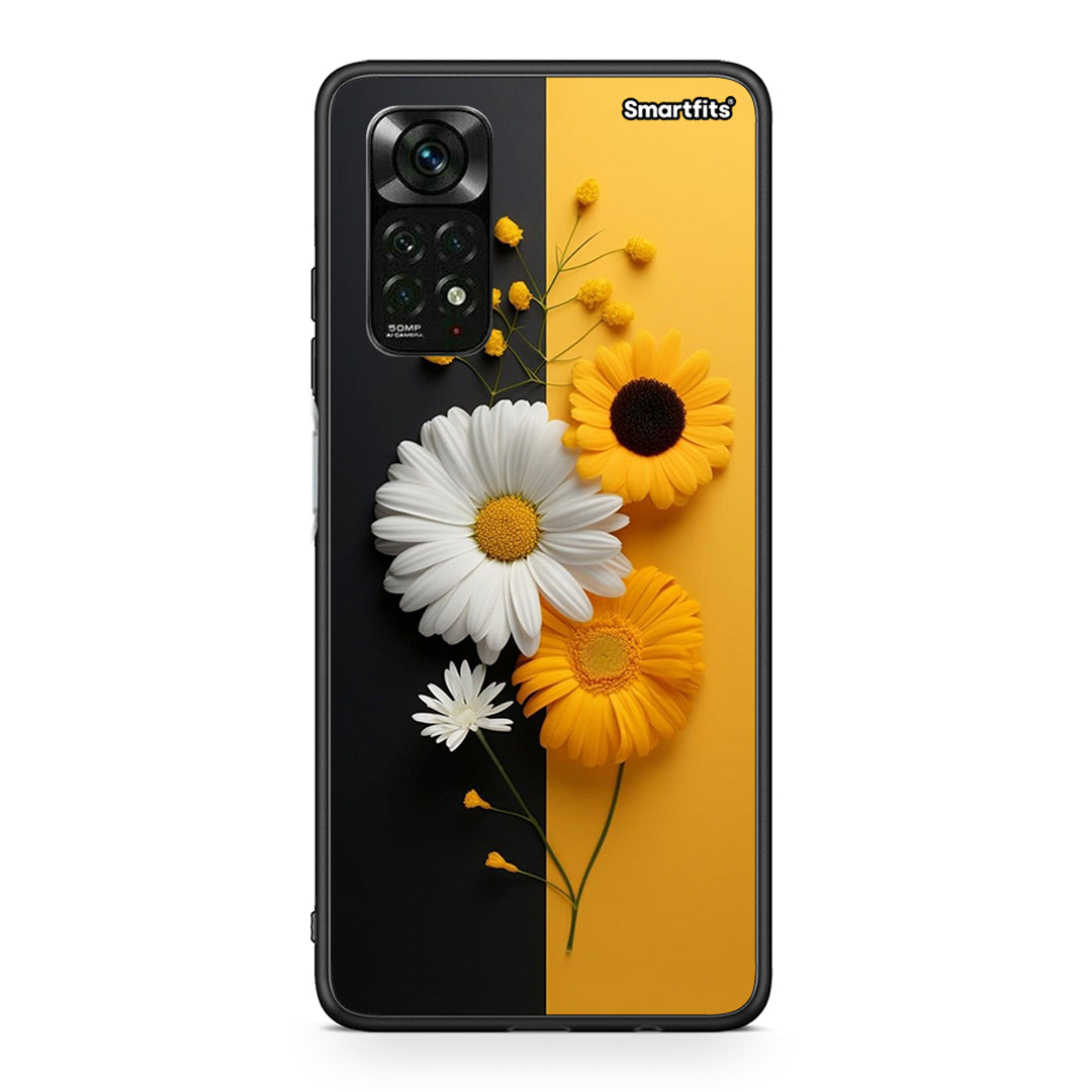 Xiaomi Redmi Note 11 Pro 5G Yellow Daisies θήκη από τη Smartfits με σχέδιο στο πίσω μέρος και μαύρο περίβλημα | Smartphone case with colorful back and black bezels by Smartfits