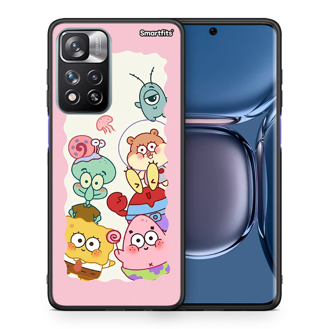 Θήκη Xiaomi Redmi Note 11 Pro/11 Pro+ Cute Companion από τη Smartfits με σχέδιο στο πίσω μέρος και μαύρο περίβλημα | Xiaomi Redmi Note 11 Pro/11 Pro+ Cute Companion case with colorful back and black bezels