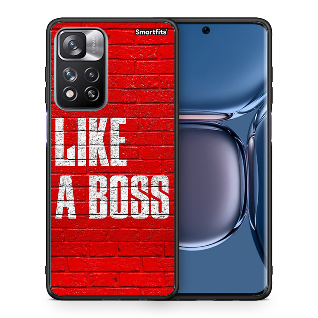 Θήκη Xiaomi Redmi Note 11 Pro/11 Pro+ Like A Boss από τη Smartfits με σχέδιο στο πίσω μέρος και μαύρο περίβλημα | Xiaomi Redmi Note 11 Pro/11 Pro+ Like A Boss case with colorful back and black bezels