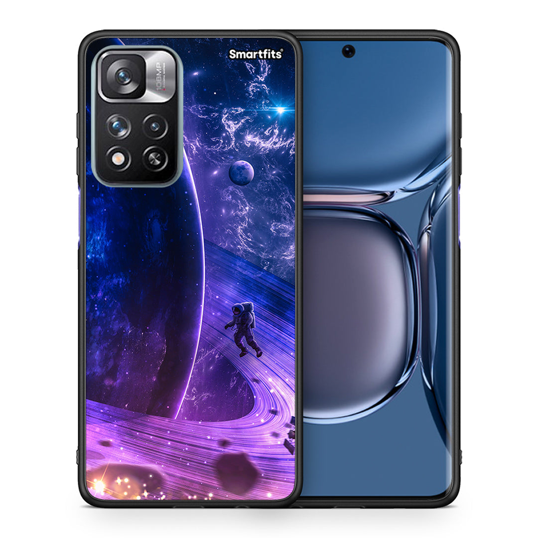 Θήκη Xiaomi Redmi Note 11 Pro/11 Pro+ Lost Astronaut από τη Smartfits με σχέδιο στο πίσω μέρος και μαύρο περίβλημα | Xiaomi Redmi Note 11 Pro/11 Pro+ Lost Astronaut case with colorful back and black bezels