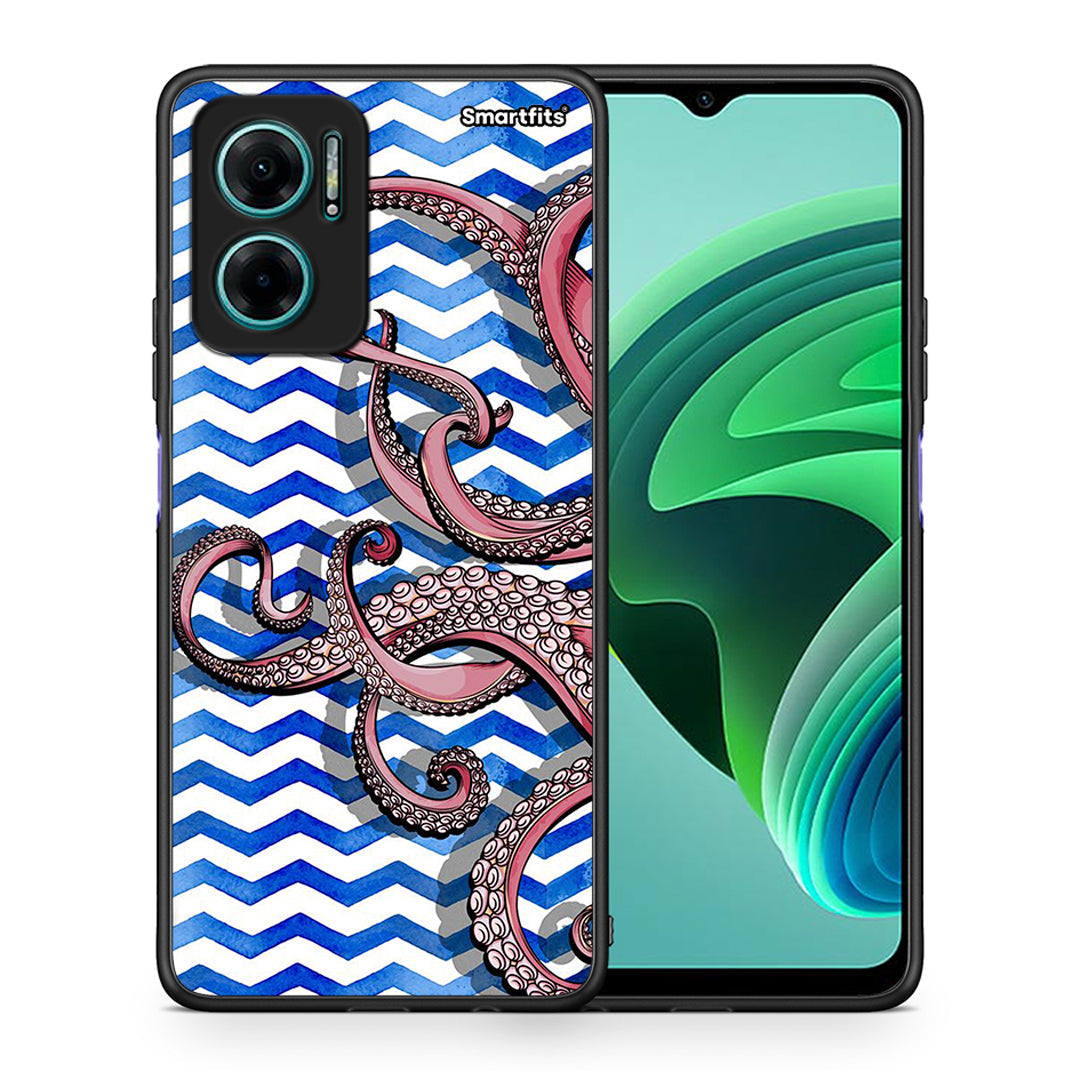 Θήκη Xiaomi Redmi Note 11E Chevron Devilfish από τη Smartfits με σχέδιο στο πίσω μέρος και μαύρο περίβλημα | Xiaomi Redmi Note 11E Chevron Devilfish case with colorful back and black bezels