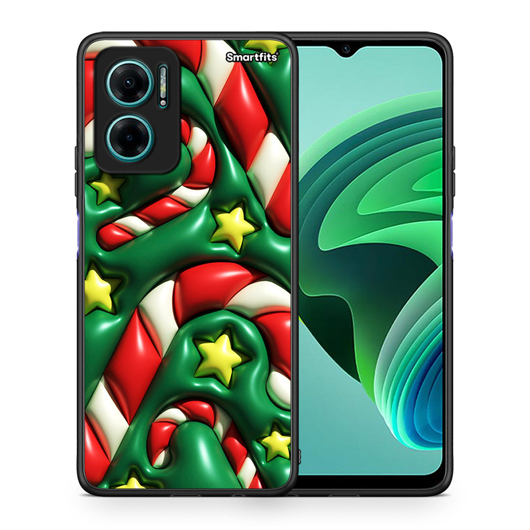 Θήκη Xiaomi Redmi Note 11E Christmas Bubbles από τη Smartfits με σχέδιο στο πίσω μέρος και μαύρο περίβλημα | Xiaomi Redmi Note 11E Christmas Bubbles case with colorful back and black bezels