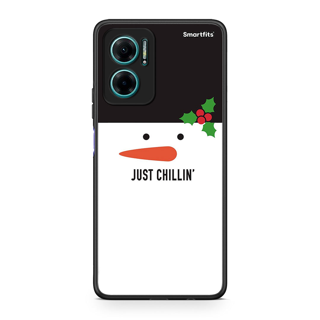 Xiaomi Redmi Note 11E Christmas Chillin θήκη από τη Smartfits με σχέδιο στο πίσω μέρος και μαύρο περίβλημα | Smartphone case with colorful back and black bezels by Smartfits