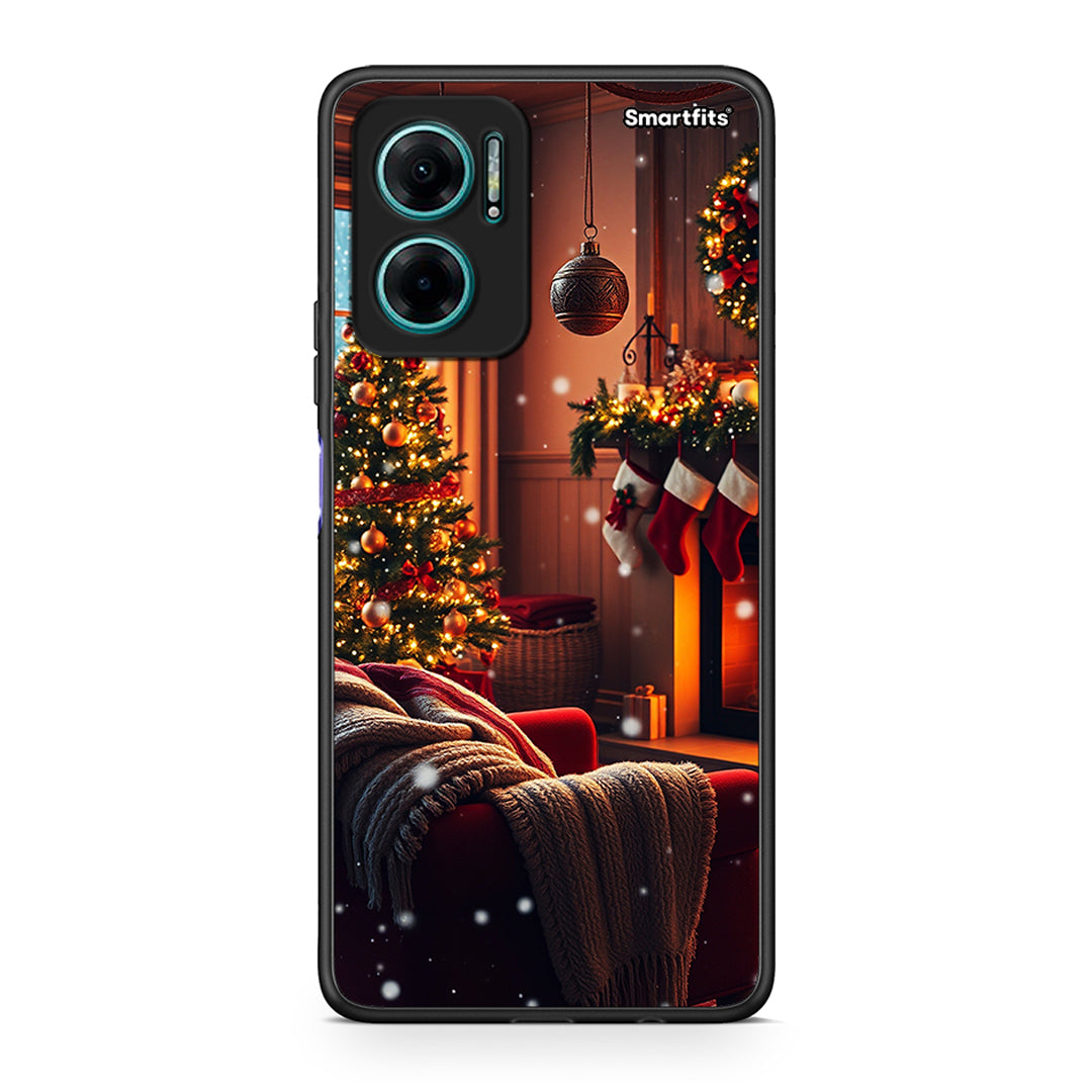 Xiaomi Redmi Note 11E Home For Christmas θήκη από τη Smartfits με σχέδιο στο πίσω μέρος και μαύρο περίβλημα | Smartphone case with colorful back and black bezels by Smartfits