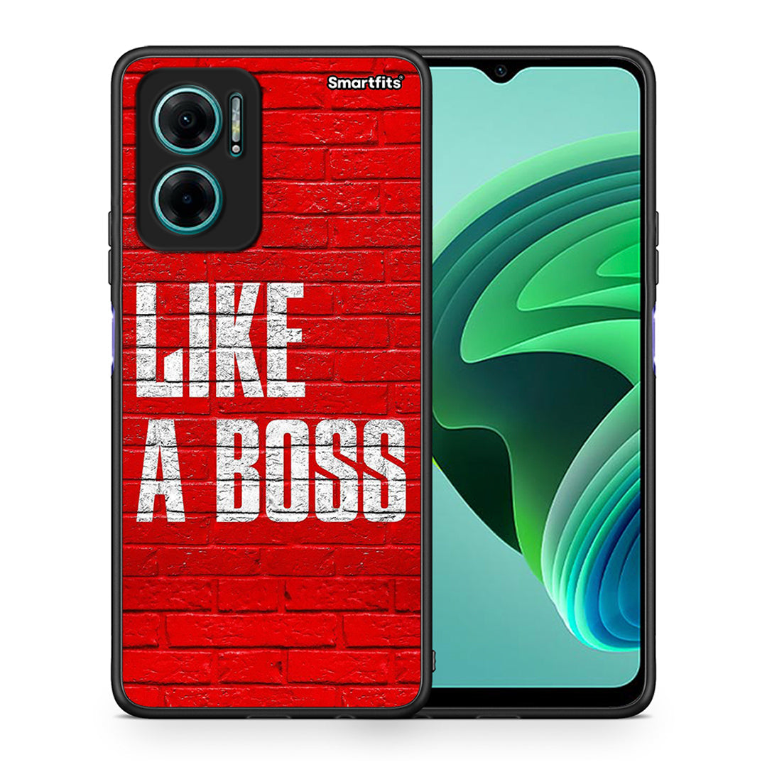 Θήκη Xiaomi Redmi Note 11E Like A Boss από τη Smartfits με σχέδιο στο πίσω μέρος και μαύρο περίβλημα | Xiaomi Redmi Note 11E Like A Boss case with colorful back and black bezels