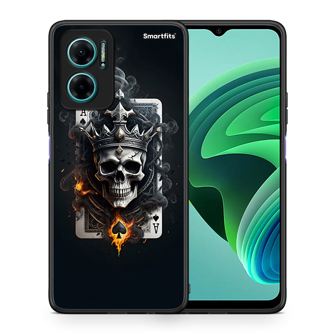 Θήκη Xiaomi Redmi Note 11E Skull King Ace από τη Smartfits με σχέδιο στο πίσω μέρος και μαύρο περίβλημα | Xiaomi Redmi Note 11E Skull King Ace case with colorful back and black bezels