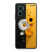 Thumbnail for Xiaomi Redmi Note 11E Yellow Daisies θήκη από τη Smartfits με σχέδιο στο πίσω μέρος και μαύρο περίβλημα | Smartphone case with colorful back and black bezels by Smartfits