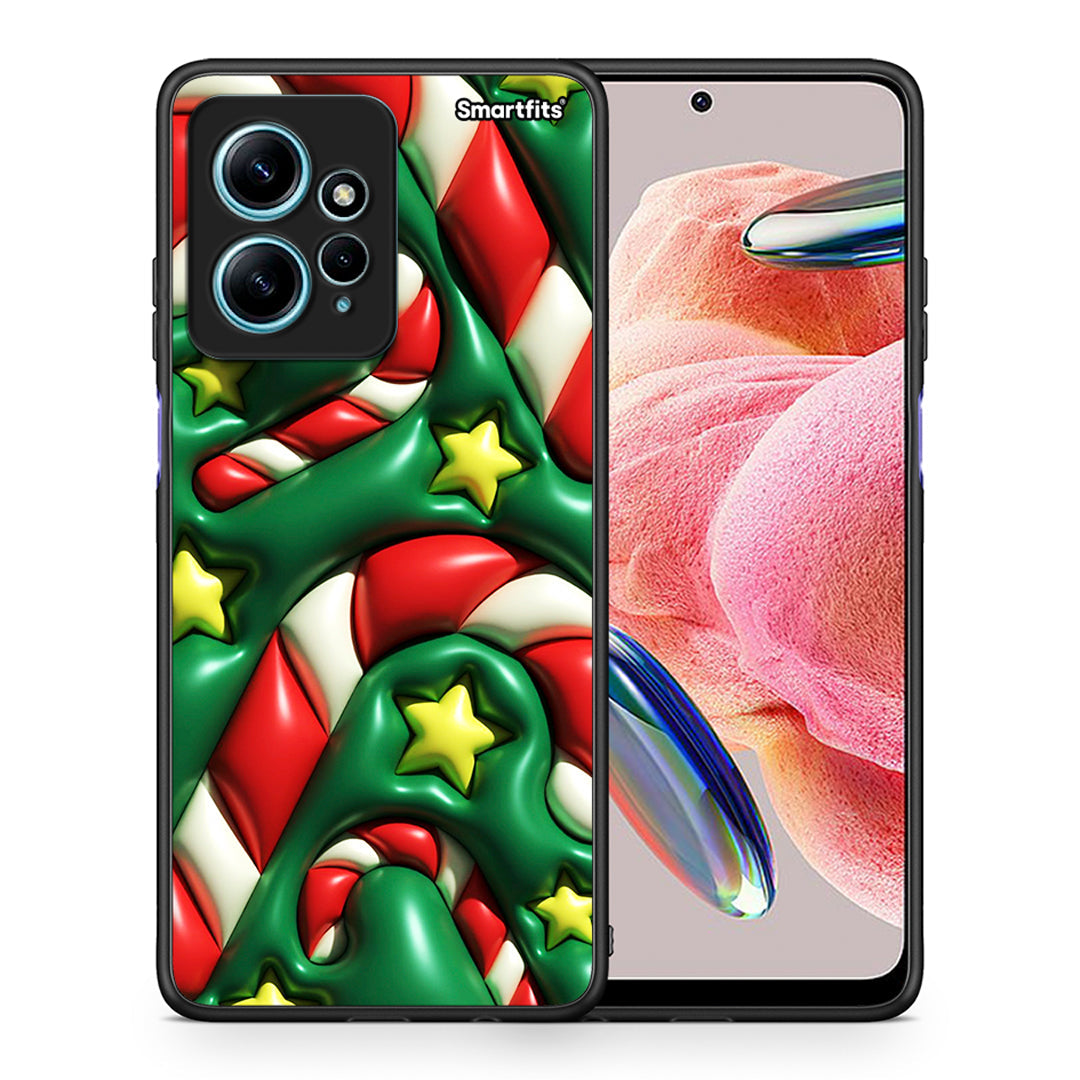 Θήκη Xiaomi Redmi Note 12 4G / Redmi K60 Pro Christmas Bubbles από τη Smartfits με σχέδιο στο πίσω μέρος και μαύρο περίβλημα | Xiaomi Redmi Note 12 4G / Redmi K60 Pro Christmas Bubbles Case with Colorful Back and Black Bezels