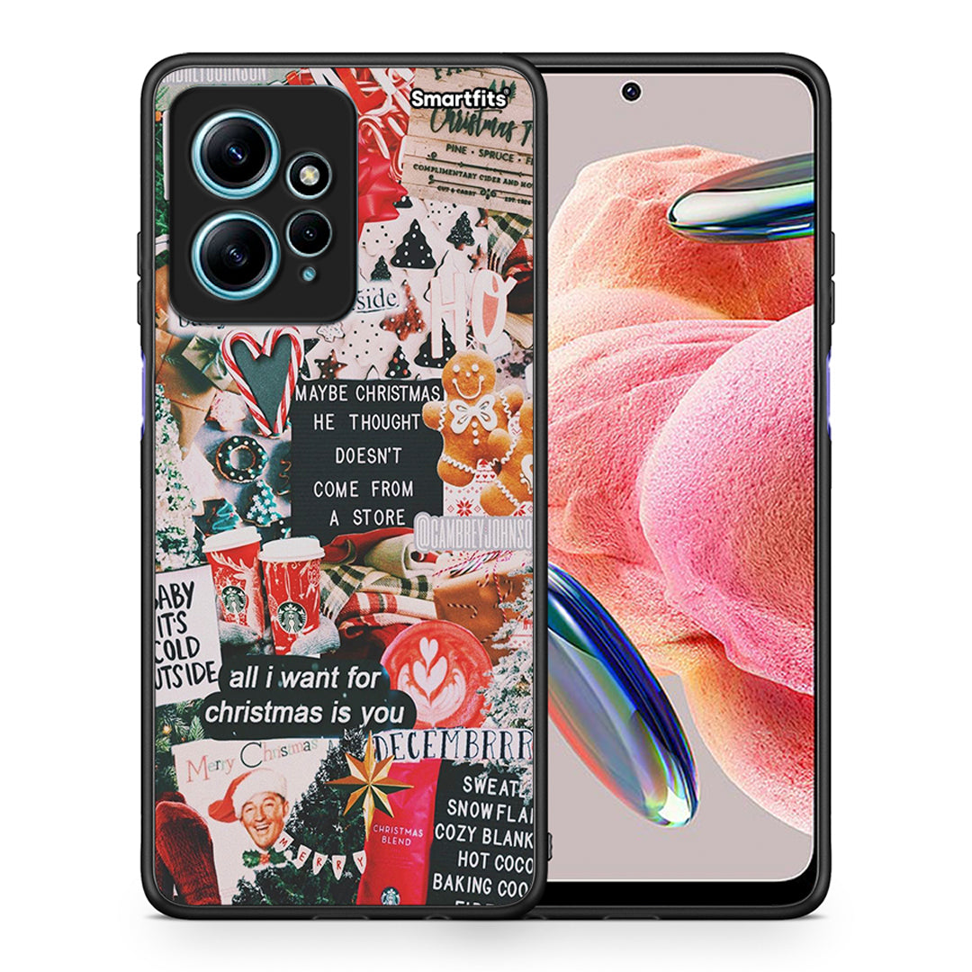 Θήκη Xiaomi Redmi Note 12 4G / Redmi K60 Pro Christmas Happiness από τη Smartfits με σχέδιο στο πίσω μέρος και μαύρο περίβλημα | Xiaomi Redmi Note 12 4G / Redmi K60 Pro Christmas Happiness Case with Colorful Back and Black Bezels