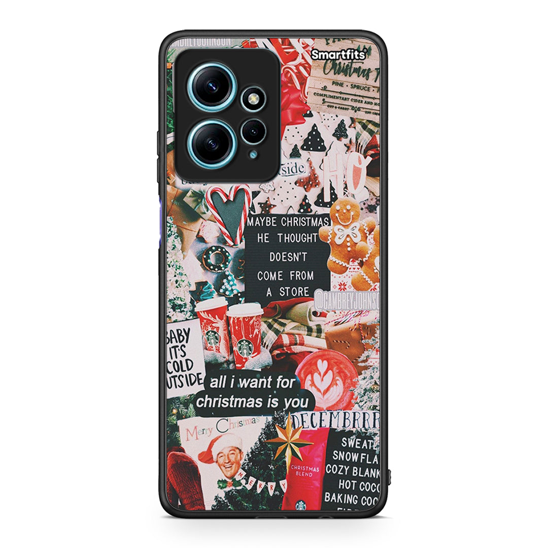 Θήκη Xiaomi Redmi Note 12 4G / Redmi K60 Pro Christmas Happiness από τη Smartfits με σχέδιο στο πίσω μέρος και μαύρο περίβλημα | Xiaomi Redmi Note 12 4G / Redmi K60 Pro Christmas Happiness Case with Colorful Back and Black Bezels