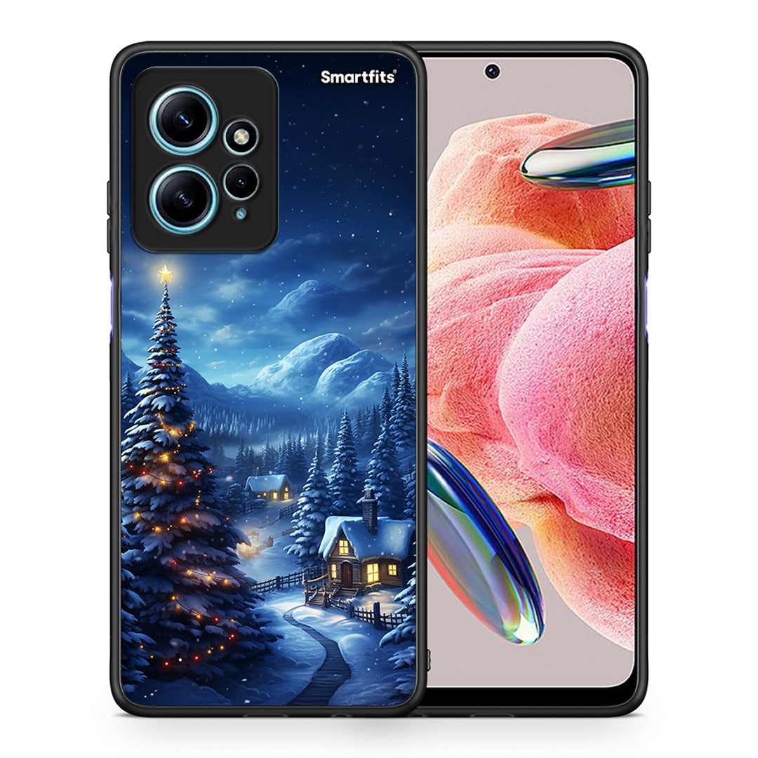 Θήκη Xiaomi Redmi Note 12 4G / Redmi K60 Pro Christmas Scenery από τη Smartfits με σχέδιο στο πίσω μέρος και μαύρο περίβλημα | Xiaomi Redmi Note 12 4G / Redmi K60 Pro Christmas Scenery Case with Colorful Back and Black Bezels