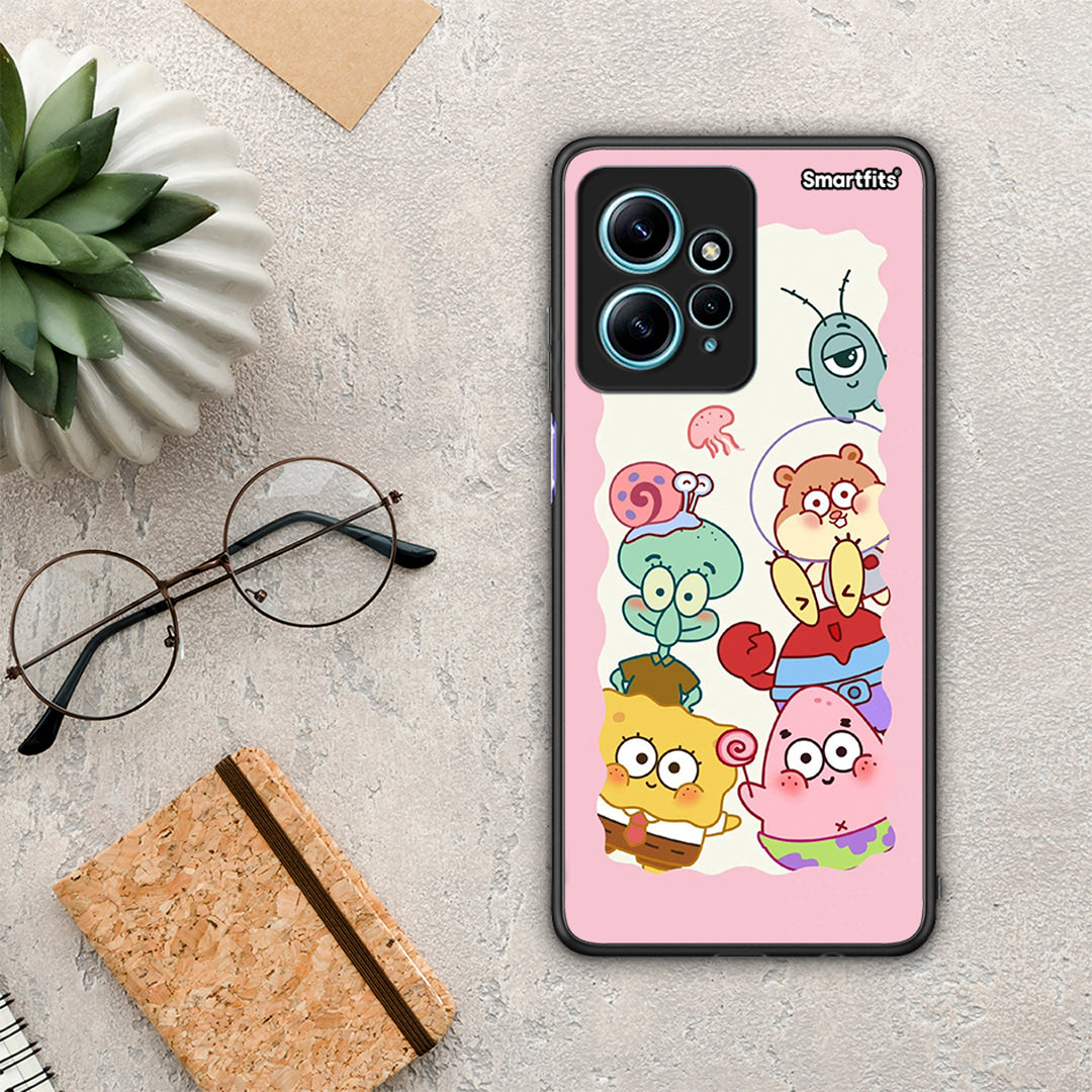 Θήκη Xiaomi Redmi Note 12 4G / Redmi K60 Pro Cute Companion από τη Smartfits με σχέδιο στο πίσω μέρος και μαύρο περίβλημα | Xiaomi Redmi Note 12 4G / Redmi K60 Pro Cute Companion Case with Colorful Back and Black Bezels