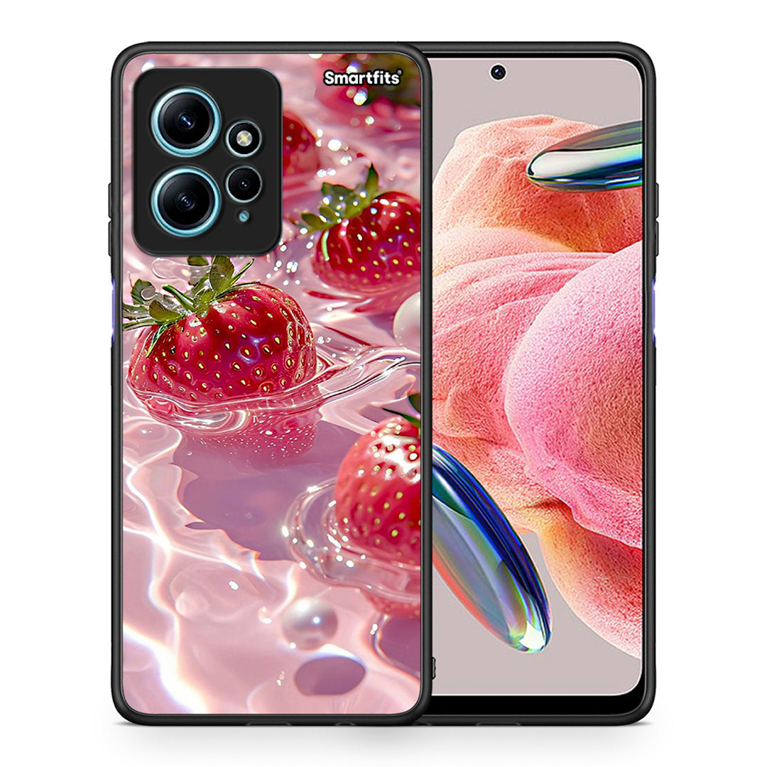 Θήκη Xiaomi Redmi Note 12 4G / Redmi K60 Pro Juicy Strawberries από τη Smartfits με σχέδιο στο πίσω μέρος και μαύρο περίβλημα | Xiaomi Redmi Note 12 4G / Redmi K60 Pro Juicy Strawberries Case with Colorful Back and Black Bezels