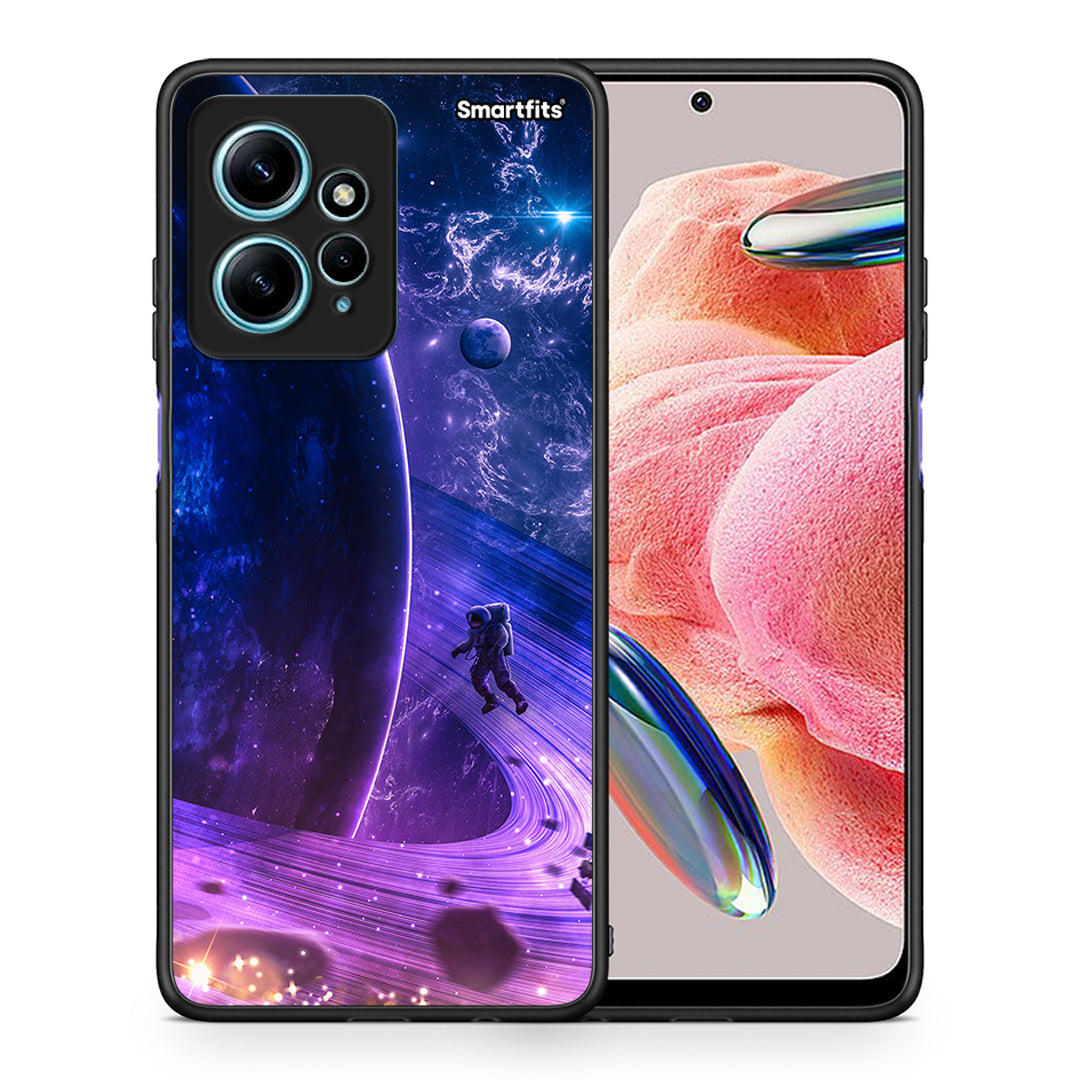 Θήκη Xiaomi Redmi Note 12 4G / Redmi K60 Pro Lost Astronaut από τη Smartfits με σχέδιο στο πίσω μέρος και μαύρο περίβλημα | Xiaomi Redmi Note 12 4G / Redmi K60 Pro Lost Astronaut Case with Colorful Back and Black Bezels